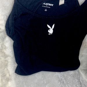 Black Pacsun playboy crop top